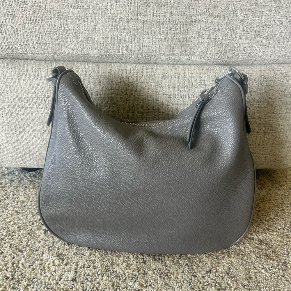 Kate Spade Pebbled Leather Hobo in Gray - Picture 2 of 7